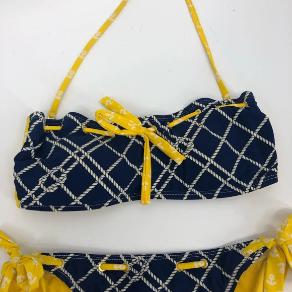 Sperry Top Sider bikini Med bandeau top tie bottom super cute - Picture 2 of 6